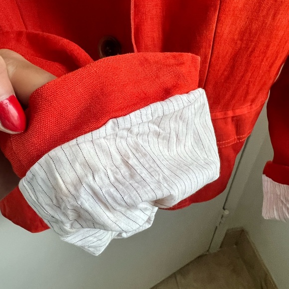 J. Crew Linen Schoolboy Suit Jacket Orange Size 0 - Picture 9 of 10